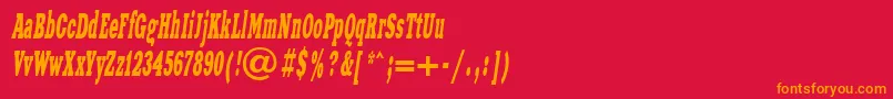 Xnw78C Font – Orange Fonts on Red Background