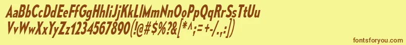 MesmerizeCdSbIt-fontti – ruskeat fontit keltaisella taustalla