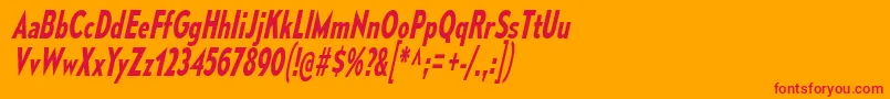 フォントMesmerizeCdSbIt – オレンジの背景に赤い文字