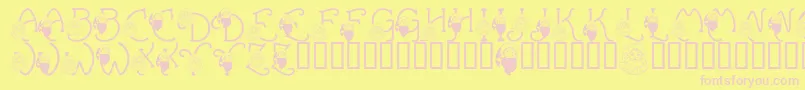 LmsYouBetterWatchOut Font – Pink Fonts on Yellow Background