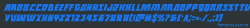 Halfshellheroacadital Font – Blue Fonts on Black Background