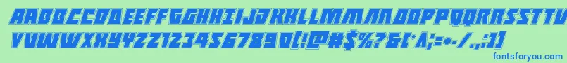 Halfshellheroacadital Font – Blue Fonts on Green Background