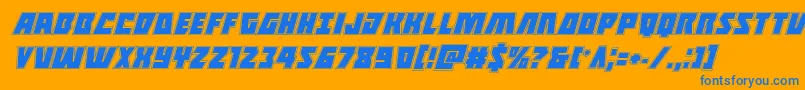 Halfshellheroacadital Font – Blue Fonts on Orange Background