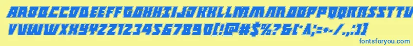 Halfshellheroacadital Font – Blue Fonts on Yellow Background