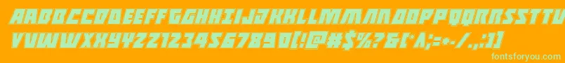 Halfshellheroacadital Font – Green Fonts on Orange Background