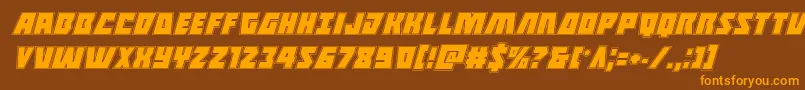 Halfshellheroacadital Font – Orange Fonts on Brown Background