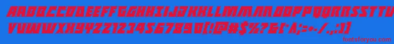 Halfshellheroacadital Font – Red Fonts on Blue Background