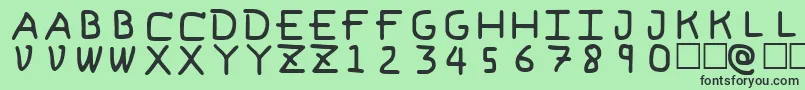 フォントPfVvbf6 – 緑の背景に黒い文字