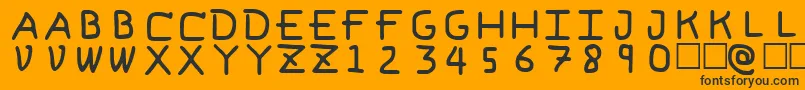 フォントPfVvbf6 – 黒い文字のオレンジの背景