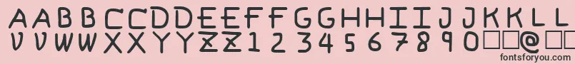 PfVvbf6-fontti – mustat fontit vaaleanpunaisella taustalla