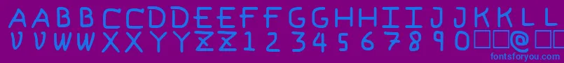 PfVvbf6-fontti – siniset fontit violetilla taustalla
