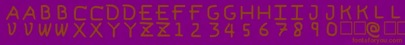 フォントPfVvbf6 – 紫色の背景に茶色のフォント