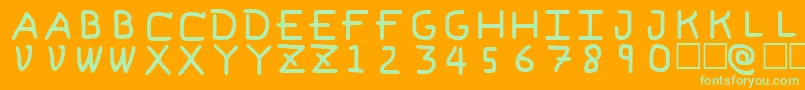 Fonte PfVvbf6 – fontes verdes em um fundo laranja