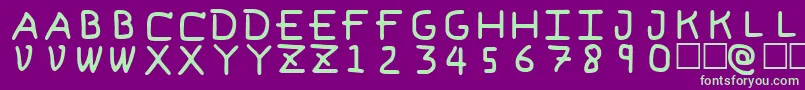 フォントPfVvbf6 – 紫の背景に緑のフォント