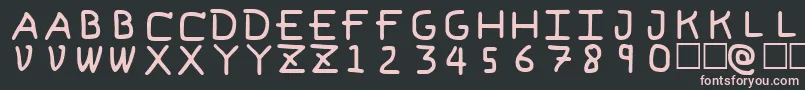 PfVvbf6-fontti – vaaleanpunaiset fontit mustalla taustalla