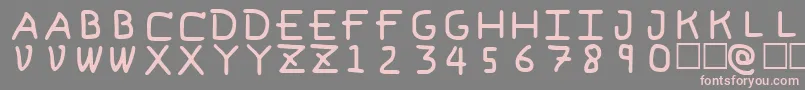 PfVvbf6-fontti – vaaleanpunaiset fontit harmaalla taustalla