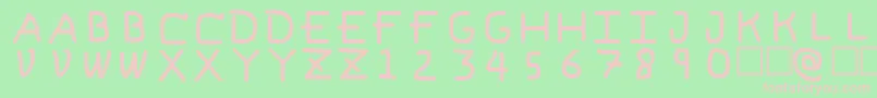 フォントPfVvbf6 – 緑の背景にピンクのフォント