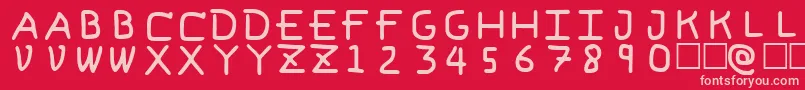 フォントPfVvbf6 – 赤い背景にピンクのフォント