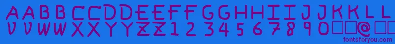 PfVvbf6 Font – Purple Fonts on Blue Background