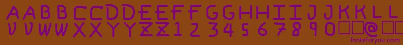 PfVvbf6 Font – Purple Fonts on Brown Background