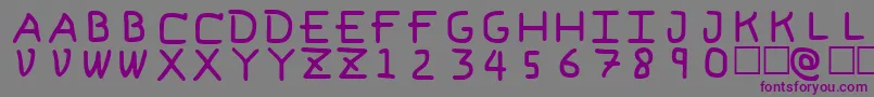 フォントPfVvbf6 – 紫色のフォント、灰色の背景