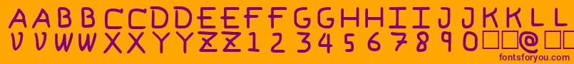 PfVvbf6 Font – Purple Fonts on Orange Background