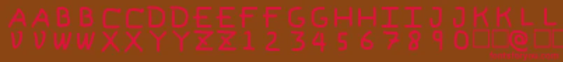 PfVvbf6 Font – Red Fonts on Brown Background