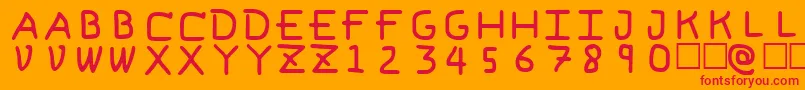 PfVvbf6 Font – Red Fonts on Orange Background