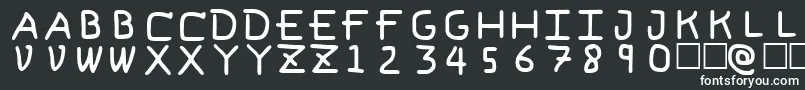 PfVvbf6-fontti – valkoiset fontit mustalla taustalla