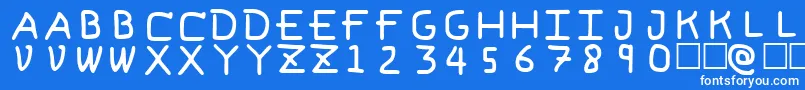 Fonte PfVvbf6 – fontes brancas em um fundo azul