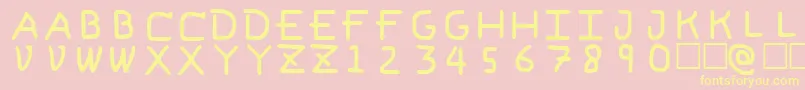 Fonte PfVvbf6 – fontes amarelas em um fundo rosa