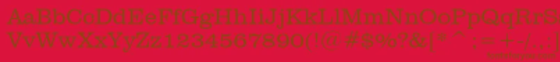 ClarendonLightBt Font – Brown Fonts on Red Background