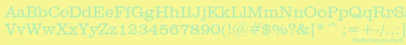 ClarendonLightBt Font – Green Fonts on Yellow Background
