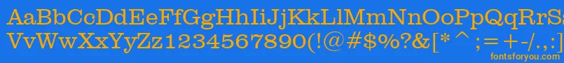 ClarendonLightBt Font – Orange Fonts on Blue Background