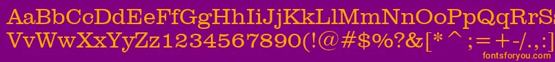 ClarendonLightBt Font – Orange Fonts on Purple Background