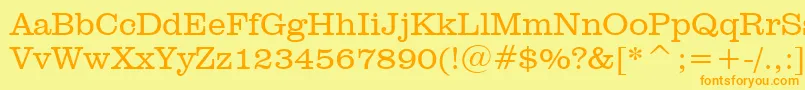 ClarendonLightBt Font – Orange Fonts on Yellow Background