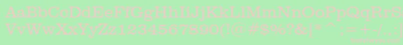 ClarendonLightBt Font – Pink Fonts on Green Background