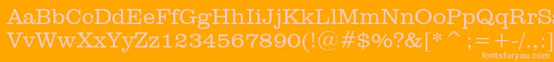 ClarendonLightBt Font – Pink Fonts on Orange Background