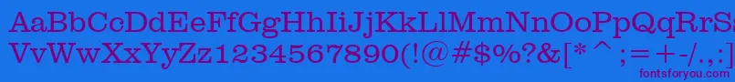 ClarendonLightBt Font – Purple Fonts on Blue Background