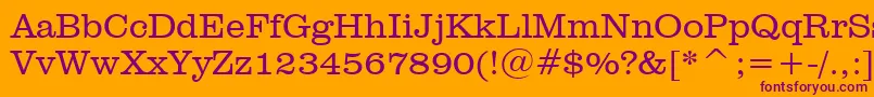 ClarendonLightBt Font – Purple Fonts on Orange Background