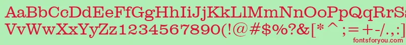 ClarendonLightBt Font – Red Fonts on Green Background