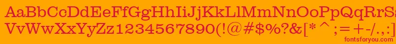 ClarendonLightBt Font – Red Fonts on Orange Background