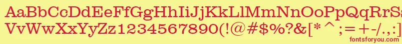 ClarendonLightBt Font – Red Fonts on Yellow Background