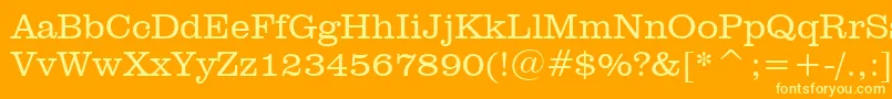 ClarendonLightBt Font – Yellow Fonts on Orange Background