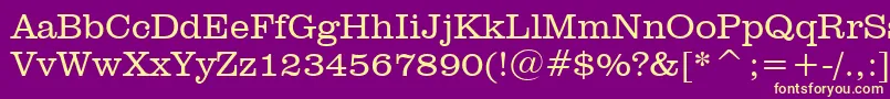 ClarendonLightBt Font – Yellow Fonts on Purple Background