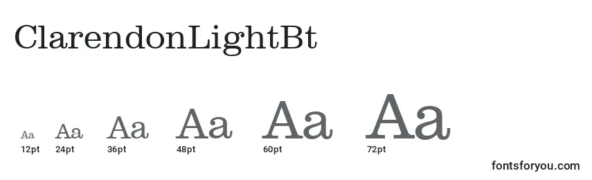 ClarendonLightBt Font Sizes