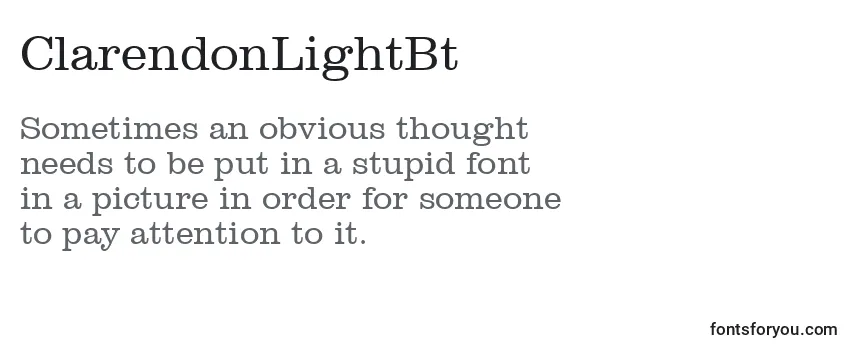 Review of the ClarendonLightBt Font