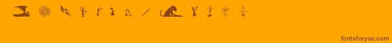 GutoLacazPw-Schriftart – Braune Schriften auf orangefarbenem Hintergrund