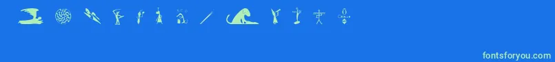 GutoLacazPw Font – Green Fonts on Blue Background
