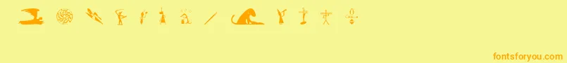 GutoLacazPw Font – Orange Fonts on Yellow Background